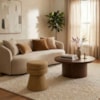 Puff Organico Cave 48x42 cm Base Giratoria Linho Color Trend TCA 219 MOLL
