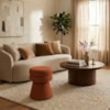 Puff Organico Cave 48x42 cm Base Giratoria Linho Color Trend TCA 303 MOLL