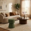 Puff Organico Cave 48x42 cm Base Giratoria Linho Color Trend TCA 307 MOLL