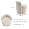 Puff Organico Com Encosto Baixo 60x54 cm Selta Boucle TCE 1010 MOLL