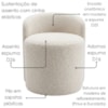 Puff Organico Com Encosto Baixo 60x54 cm Selta Boucle TCE 1010 MOLL