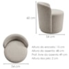 Puff Organico Com Encosto Baixo 60x54 cm Selta Boucle TCE 1018 MOLL