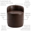 Puff Organico Com Encosto Baixo 60x54 cm Selta Courino TCS 721 MOLL
