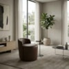 Puff Organico Com Encosto Baixo 60x54 cm Selta Courino TCS 721 MOLL