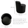Puff Organico Com Encosto Baixo 60x54 cm Selta Courino TCS 724 MOLL