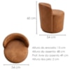 Puff Organico Com Encosto Baixo 60x54 cm Selta Courino TCS 727 MOLL
