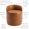 Puff Organico Com Encosto Baixo 60x54 cm Selta Courino TCS 727 MOLL