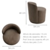 Puff Organico Com Encosto Baixo 60x54 cm Selta Courino TCS 729 MOLL