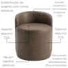 Puff Organico Com Encosto Baixo 60x54 cm Selta Courino TCS 729 MOLL