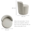 Puff Organico Com Encosto Baixo 60x54 cm Selta Linho TCS 701 MOLL