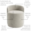Puff Organico Com Encosto Baixo 60x54 cm Selta Linho TCS 701 MOLL