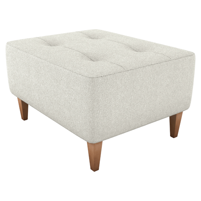 Puff Para Sala 62 cm Piva Tecido Boucle F492 Natural Milani Store