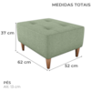 Puff Para Sala Piva 62 cm Tecido Boucle F494 Oliva Milani Store