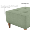Puff Para Sala Piva 62 cm Tecido Boucle F494 Oliva Milani Store