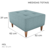 Puff Para Sala Piva 62 cm Tecido Boucle F495 Azul Milani Store