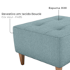 Puff Para Sala Piva 62 cm Tecido Boucle F495 Azul Milani Store
