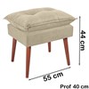 Puff Puf Opall Pes Palito 55x40cm Suede Bege MPassos