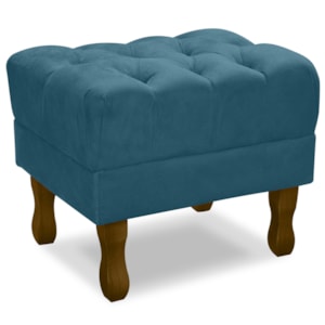 Puff Puf Retro Capitone 52x44cm Suede Azul Turquesa MPassos Puff Puf Retro Capitone 52x44cm Suede Azul Turquesa MPassos