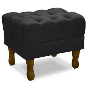 Puff Puf Retro Capitone 52x44cm Suede Preto MPassos Puff Puf Retro Capitone 52x44cm Suede Preto MPassos