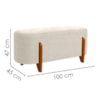 Puff Recamier Organico Imperial 100 cm Boucle Bege IMPO
