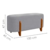 Puff Recamier Organico Imperial 100 cm Boucle Cinza IMPO