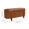 Puff Recamier Organico Imperial 100 cm Corino Avelã Camel IMPO
