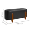 Puff Recamier Organico Imperial 100 cm Corino Preto IMPO