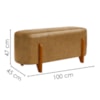 Puff Recamier Organico Imperial 100 cm Corino Whisky IMPO