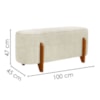 Puff Recamier Organico Imperial 100 cm Linho Bege IMPO