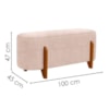 Puff Recamier Organico Imperial 100 cm Linho Rose IMPO