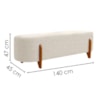 Puff Recamier Organico Imperial 140 cm Boucle Bege IMPO