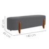 Puff Recamier Organico Imperial 140 cm Boucle Cinza IMPO