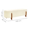 Puff Recamier Organico Imperial 140 cm Boucle Creme IMPO