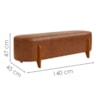 Puff Recamier Organico Imperial 140 cm Corino Avelã Camel IMPO