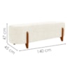 Puff Recamier Organico Imperial 140 cm Linho Cru IMPO