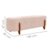 Puff Recamier Organico Imperial 140 cm Linho Rose IMPO