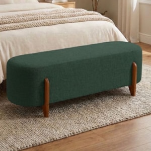 Puff Recamier Organico Imperial 140 cm Linho Verde Musgo IMPO