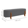 Puff Recamier Organico Imperial 160 cm Boucle Cinza IMPO