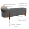 Puff Recamier Organico Imperial 160 cm Boucle Cinza IMPO