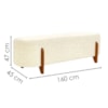 Puff Recamier Organico Imperial 160 cm Boucle Creme IMPO