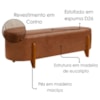 Puff Recamier Organico Imperial 160 cm Corino Avelã Camel IMPO