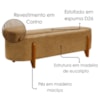 Puff Recamier Organico Imperial 160 cm Corino Whisky IMPO