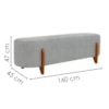 Puff Recamier Organico Imperial 160 cm Linho Cinza IMPO