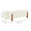 Puff Recamier Organico Imperial 160 cm Linho Cru IMPO