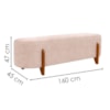 Puff Recamier Organico Imperial 160 cm Linho Rose IMPO