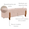 Puff Recamier Organico Imperial 160 cm Linho Rose IMPO