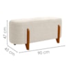 Puff Recamier Organico Imperial 90 cm Boucle Bege IMPO