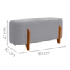 Puff Recamier Organico Imperial 90 cm Boucle Cinza IMPO