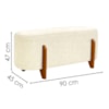 Puff Recamier Organico Imperial 90 cm Boucle Creme IMPO