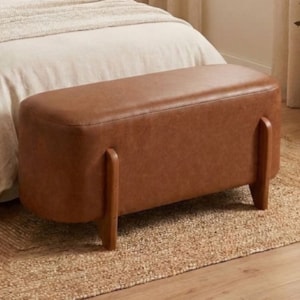 Puff Recamier Organico Imperial 90 cm Corino Avelã Camel IMPO